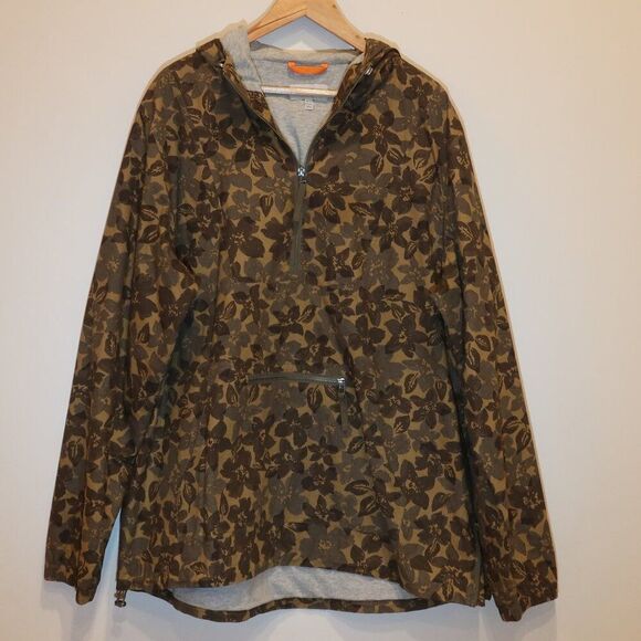 Jack Spade Vance Anorak Jacket XXLarge Floral Green hood Cotton truck streetwear - Picture 1 of 16